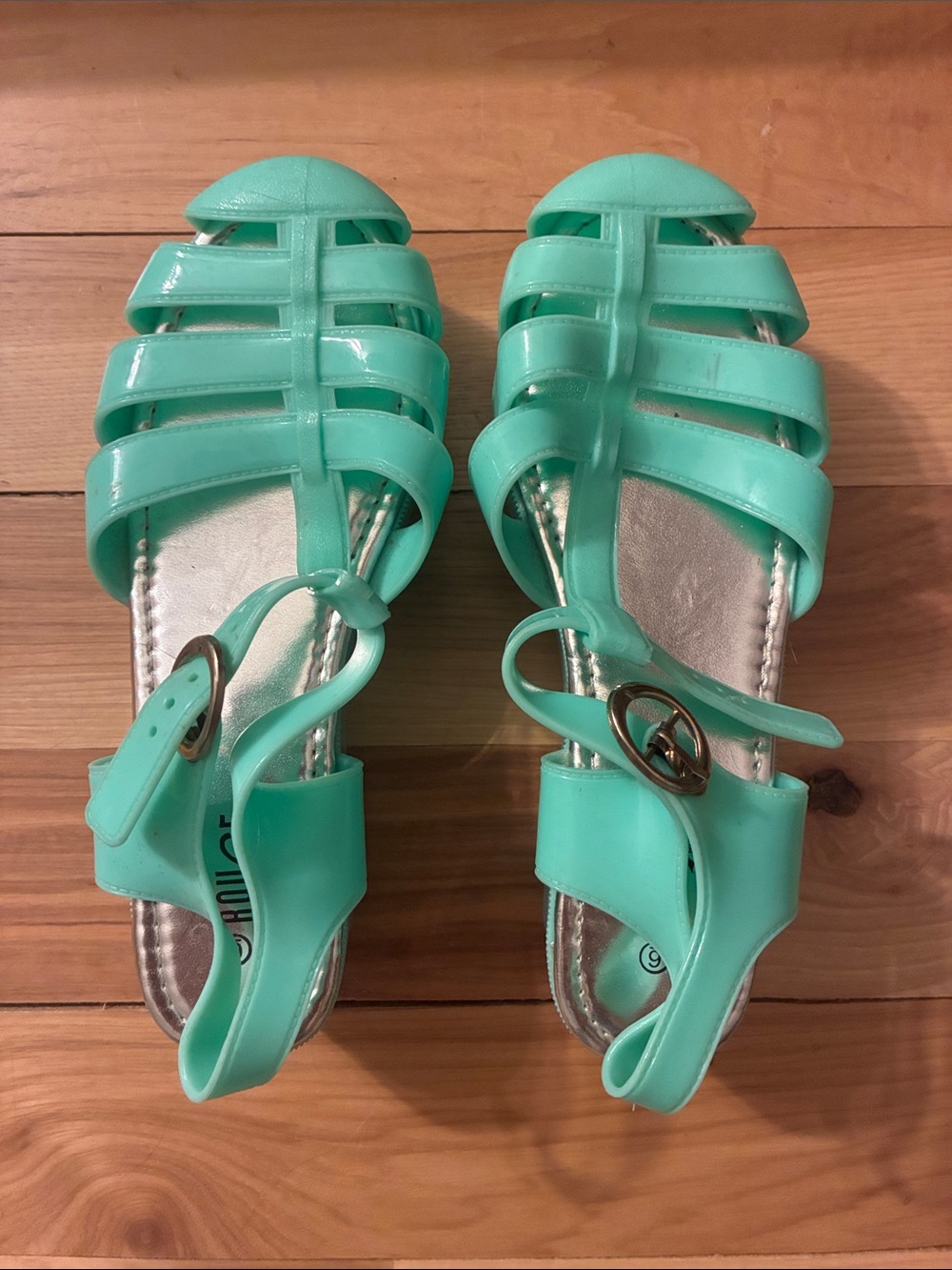 Mint Green jelly platform sandals